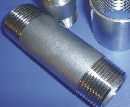 Stainless steel threaded nipples.