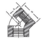 Dimension drawing — 45° elbow