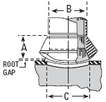 Dimension drawing — butt weld outlet