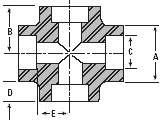 Dimension drawing — cross