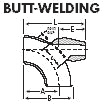 Dimension drawing — elbow outlet, butt weld
