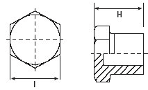 Dimension drawing — hex head plug