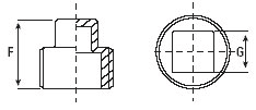 Dimension drawing — square head plug