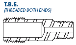 Dimension drawing — swage nipple, threaded both ends