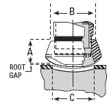 Dimension drawing — threaded outlet