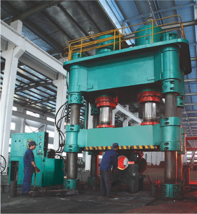 1,500-ton hot forming press on the shop floor.