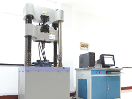 Universal mechanical testing machine with control station.