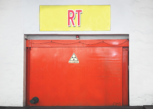 Shielded door of the X-ray inspection room.