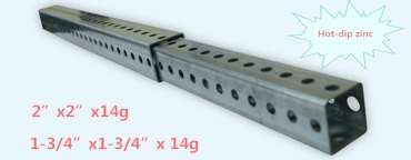 Hot dip zinc perforated square sign post.